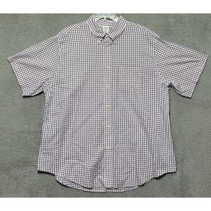 Brooks Brothers Regent Fit Short Sleeve Check Plaid Button Down Shirt Mens 2XL